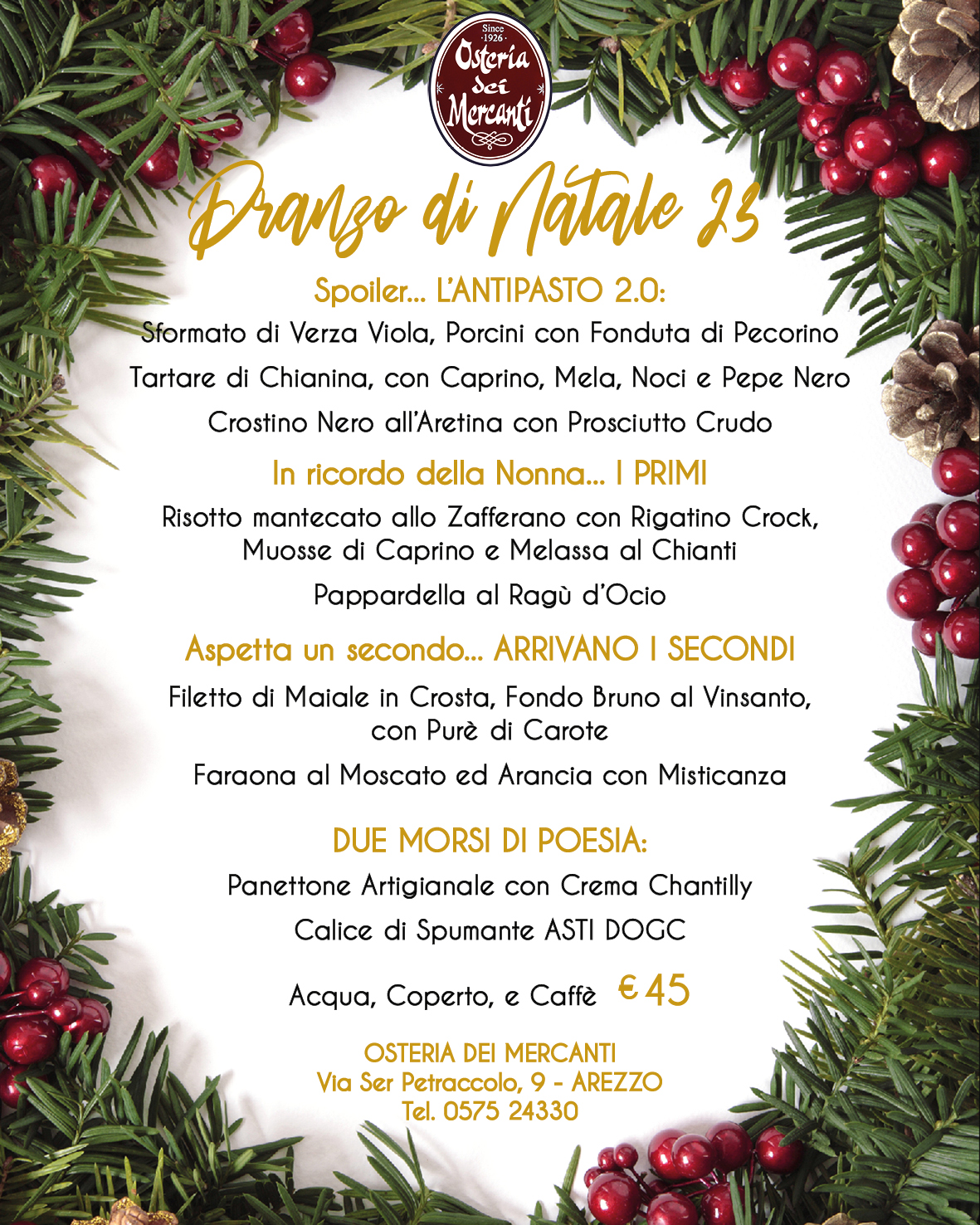 Menù del Pranzo di Natale 2023